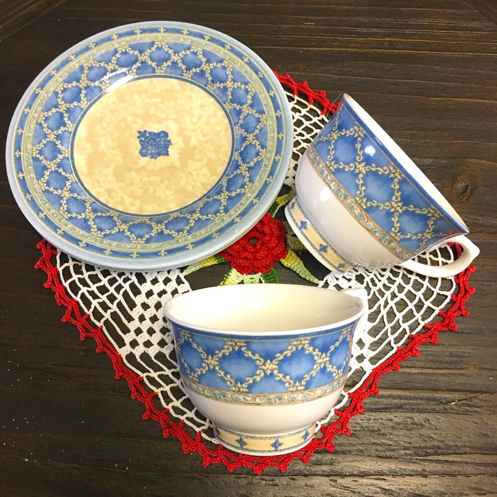 England Churchill Ports of Call Jeff Banks Two Cups and Saucers Set England